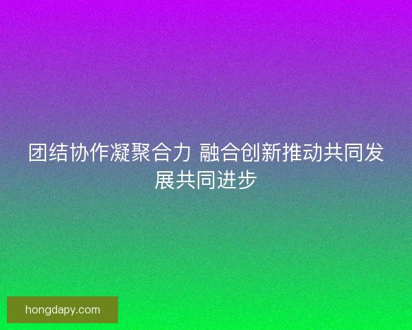 团结协作凝聚合力 融合创新推动共同发展共同进步